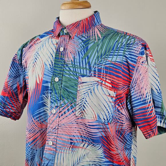 Pacsun Men's Tropical Button-up Palm Leaves Print Multicolor Shirt | XL - Picture 2 of 14